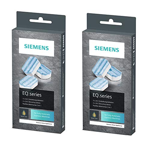 SIEMENS TZ80002 - Pastillas descalcificadoras para todas las cafeteras automáticas EQ + Surpresso (2 x 3 unidades)