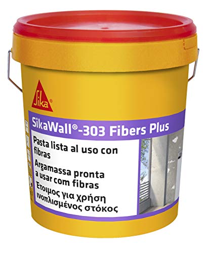 SikaWall 303 Fibers Plus Masilla acrílica lista para usar fibra de vidrio, Blanco, 5 kg