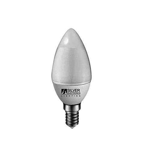 Silver Electronics - Bombilla LED Natural light ECO Vela, Potencia: 5W, Casquillo: E14, Voltios: 230V, Clase energética: A+, Temperatura de color 4.000K, Luz neutra