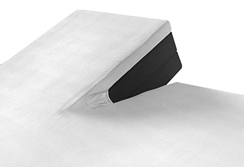 SLEEPMED Sábana Bajera Ajustable para Cama Doble Articulada, Juego de 2, Sábanas en Algodón elástico de Jersey tamaños (Blanco, 160 x 200 cm)