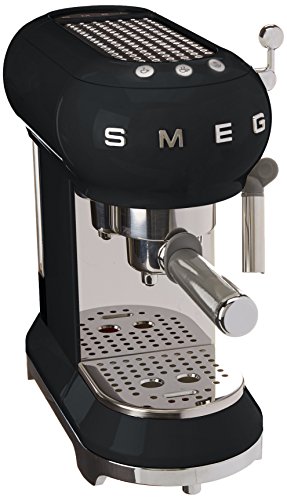 Smeg Máquina de café expreso ECF01BLEU, 1350 W, 1 Liter, Acero Inoxidable, Negro