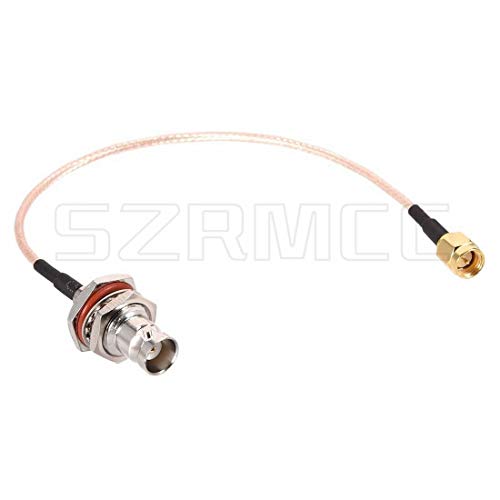 SZRMCC SMA macho a BNC hembra Jack RG316 RF coaxial cable de antena de coleta (cable rosa, 30 cm)