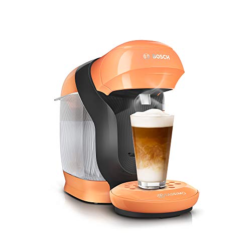 Tassimo Style TAS1106 Cafetera de cápsulas de Bosch, más de 70 bebidas, totalmente automática, apta para todas las tazas, ahorra espacio, 1400 W, melocotón