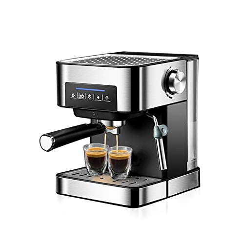 without logo AFTWLKJ Máquina de café Espresso INOX Fabricante de Semi automática Expresso, máquina de café en Polvo Espresso, Cappuccino (Color : Dark Grey, Plug Type : EU)