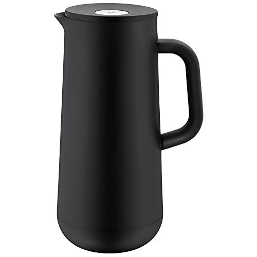 WMF - Jarra térmica (Impulse negro café té 1,0l, altura 28,5 cm vidrio cierre automático 24h fría & caliente regalo)