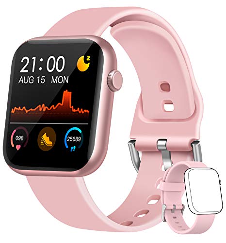 WWDOLL Smartwatch Mujer, 1.3 Pulgadas Reloj Inteligente Mujer, Reloj Deportivo con Pulsómetro, Cronómetro, Presión Arterial, Calculadora, Monitor de Sueño, IP67 Smart Watch para Android iOS