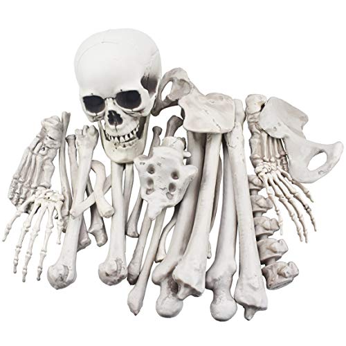 XONOR 28 Piezas de Esqueleto de Huesos y Calavera para decoración de Halloween o Cementerio escalofriante decoración de Suelo