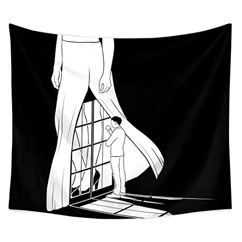 ZGQQQ Blanco Y Negro Figura Tapiz Manta Pared Colgante Playa Toalla Diseño Línea Decoración Bedspread Yoga Mat Picnic Paño Hogar LOS 130 * 150CM 1