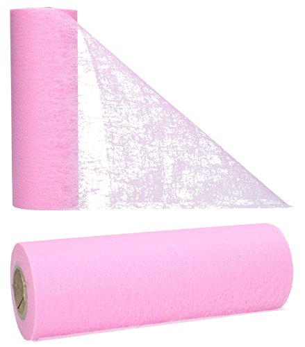 AmaCasa - Camino de mesa de tejido sin tejer rosa, ideal para flores, bodas y comuniones, 23cm/25m (Rosa, 23cm)