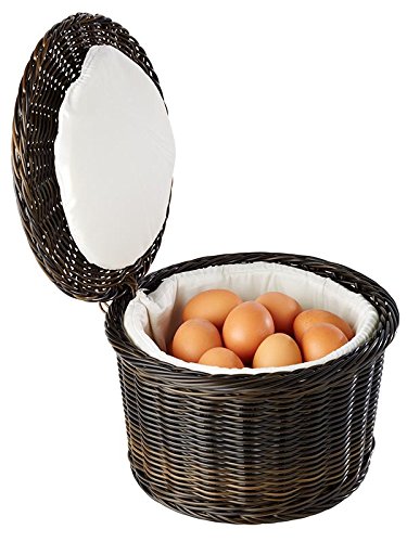 APS Profi Line 40299 - Cesta de mimbre para huevos (20 huevos, 26 x 17 cm), color marrón y negro