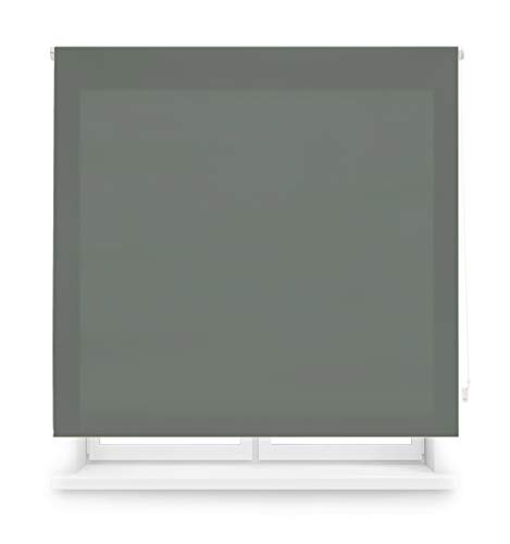 Blindecor Ara - Estor enrollable translúcido liso, Gris Pastel, 120 x 175 Cm (ancho x alto)