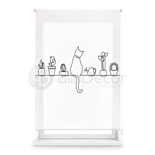 Blindecor Estor Enrollable translúcido Cocina, Cat, 110 x 180 (Ancho x Alto)