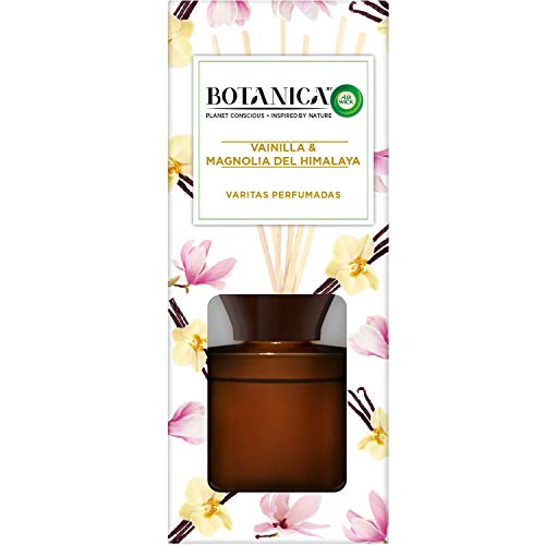 Botanica by Air Wick Varitas Perfumadas - Ambientador Mikados, Esencia Para Casa con Aroma a Vainilla y Magnolia del Himalaya - 80 ml