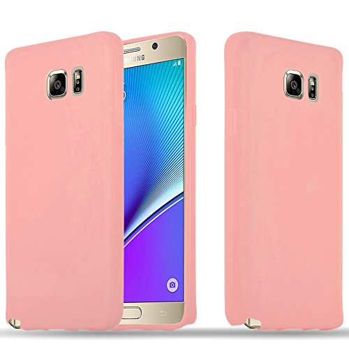 Cadorabo Funda para Samsung Galaxy Note 5 en Candy Rosa - Cubierta Proteccíon de Silicona TPU Delgada e Flexible con Antichoque - Gel Case Cover Carcasa Ligera
