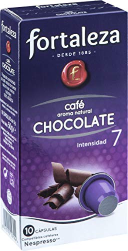 Café Fortaleza – Cápsulas de Café aroma natural Chocolate compatibles con Nespresso - Pack 10 x 8 - 80 cápsulas