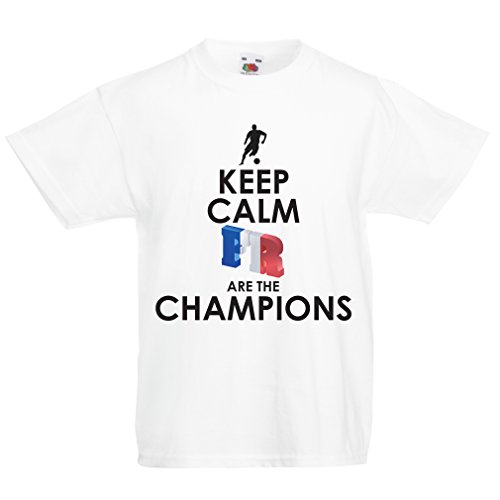 Camiseta Niños/Niñas Los franceses Son los campeones: Campeonato de Rusia 2018, Equipo de fútbol de la Copa del Mundo, Camiseta de la afición de Francia (1-2 Years Blanco Multicolor)