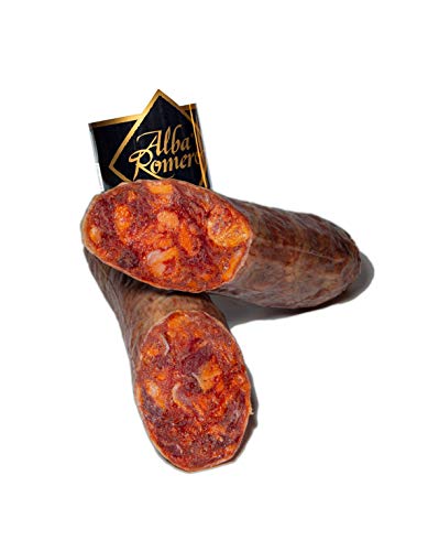 Chorizo Cular Ibérico de Bellota ALBA ROMERO | Embutido curado y envasado al vacío | Pieza entera de peso aproximado de 1 KG