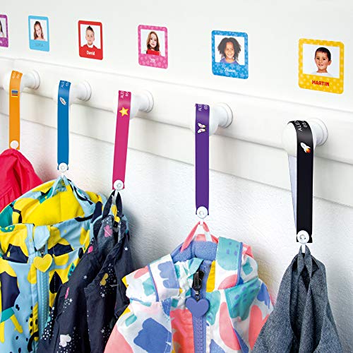 Cintas personalizadas para colgar la ropa de los niños sin coser (6 uds) Stikets®