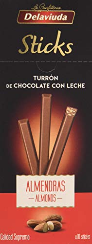Delaviuda Sticks De Turrón De Chocolate Con Leche Relleno De Praliné De Chocolate Con Leche Y Almendras 120 Gr