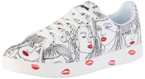 Desigual Shoes Cosmic Caras, Zapatillas para Mujer, Blanco (White 1000), 41 EU