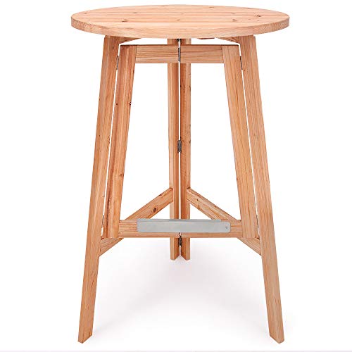 Deuba Mesa alta de madera mesa de bistro plegable chiringuito mueble exterior de jardín terraza balcón Ø78cm mesa de pie