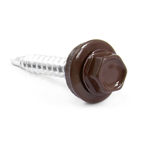 [DQ de PP] 250 unidades Chapa trapezoidal Tornillos 4.8 mm x 35 mmtrapezblechschrauben Fachada Model: ral8017 Color: Chocolate Marrón