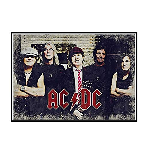 DrCor AC DC Banda de Rock Australiana Lienzo póster Pared Arte impresión Pintura Cuadros de Pared decoración de dormitorio-50x70 CM sin Marco 1 Uds