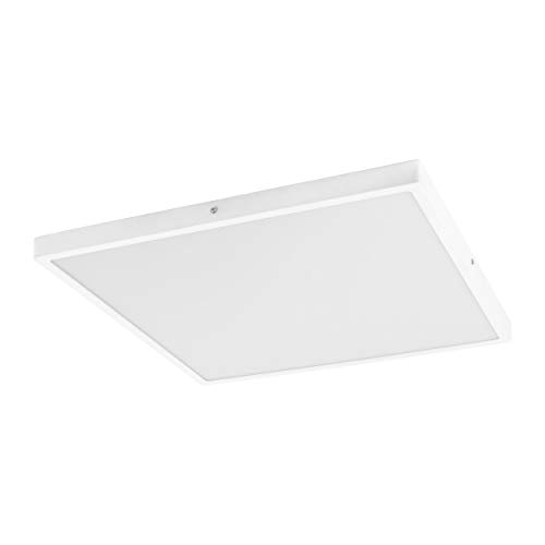 EGLO Lámpara LED de techo Fueva 1, 1 foco, L: 50 x 50 cm, color: blanco, blanco cálido, material: aluminio y plástico.