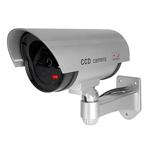 ELEAR Plata Falsa Seguridad Ficticia cámara de CCTV Dummy Simulada impermeable Parpadeante IR LED exterior Interior vigilancia