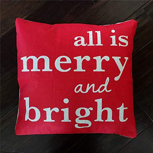 EricauBird All Is Merry And Bright - Funda de cojín cuadrada para decoración del hogar
