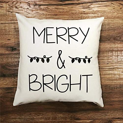EricauBird Merry & Bright - Funda de cojín cuadrada para decoración del hogar