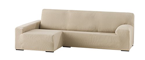Eysa Funda chaise longue elástica, Textura, BEIGE, 90 x 240-280 x 155 cm