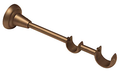 Gardinia Soporte doble rústico abierto para diámetro de 20/25 mm, bronce 13,5/6 cm, programa único Windsor, metal, 13,5/6