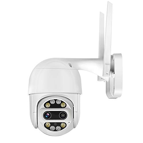 Gecheer PTZ Cámara domo IP WiFi 1080P HD Wireless WiFi Cámara de vigilancia para exteriores con visión nocturna, detección de movimiento, zoom óptico de 5 aumentos, acceso remoto