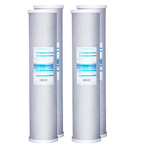 Geekpure - Cartucho de filtro de agua de carbono para toda la casa (paquete de 4 unidades, 50,8 x 11,4 cm), color azul