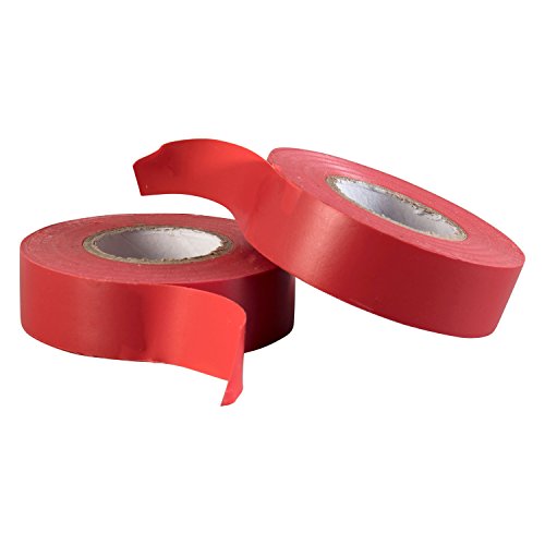 Gocableties - Cinta aislante de PVC (20 m x 19 mm, 2 rollos de cinta de alta calidad), rojo