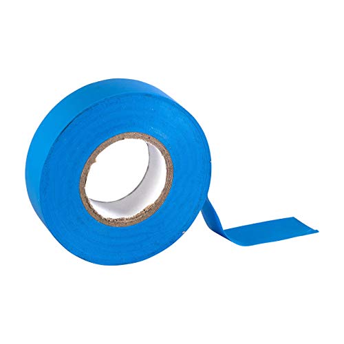 Gocableties Cinta aislante de PVC azul, 19 mm x 20 m, rollo de cinta fuerte