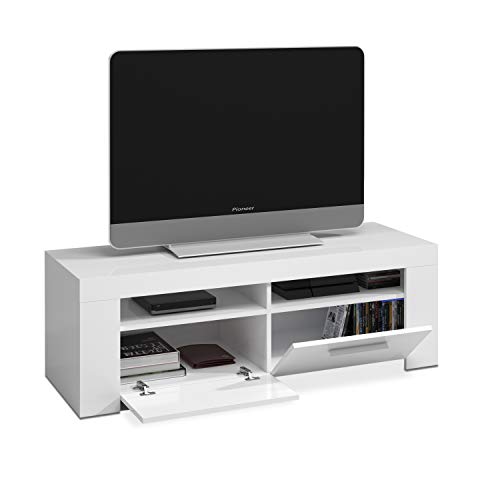 Habitdesign Mueble de Comedor Moderno, modulo TV Salon, Modelo Ambit, Acabado en Color Blanco Artik, Medidas: 120 cm (Ancho) x 40 cm (Alto) x 42 cm (Fondo)