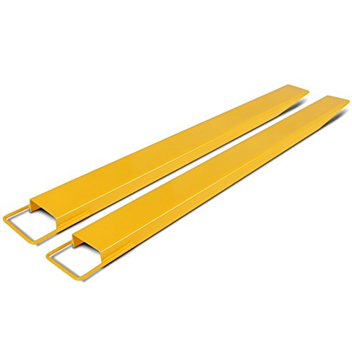 Happybuy Extensiones de horquilla de palé de 182 cm de largo y 13,5 cm de ancho para carretilla elevadora de 1/4 pulgadas de grosor de horquilla amarilla.