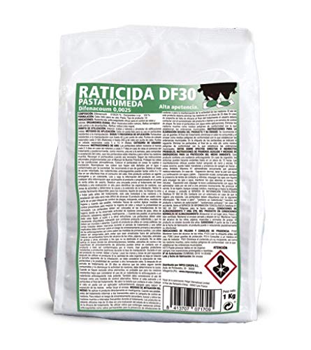 IMPEX EUROPA Pasta húmeda DF-30, Cebo Fresco para Control de Ratas y Ratones - 1 kg (Cebos 10 gr)