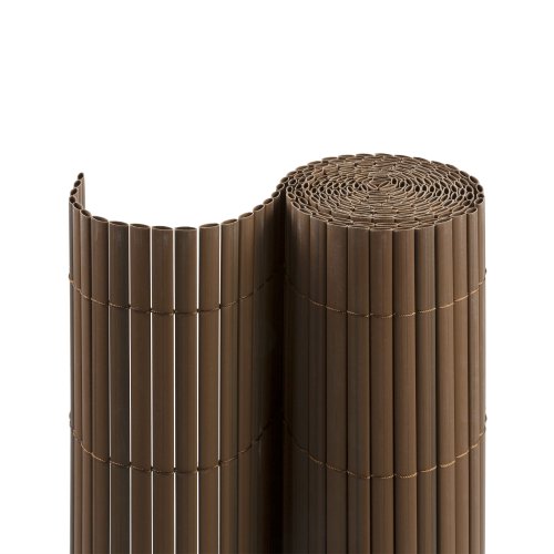 jarolift Estera de PVC para jardín, balcón y terraza, 100 x 300 cm, marrón