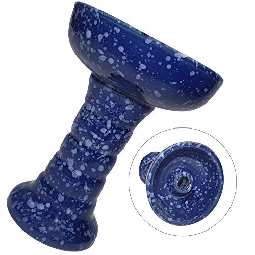 KAISER - Cazoleta BLUE TORNADO de cerámica artesanal cachimba shisha - Tipo Phunnel, Compatible con todos los gestores de calor, Barro Blanco, Color Azul
