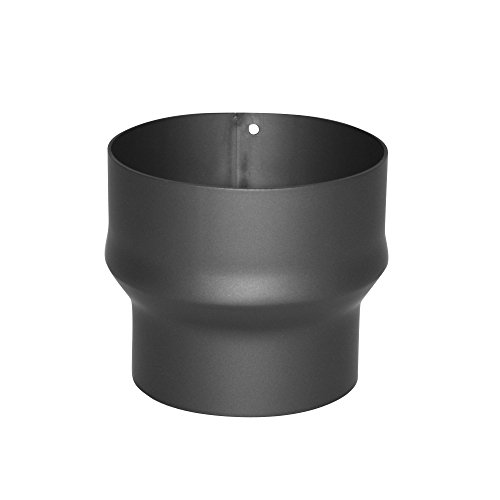 Kamino–Flam – Acero Adaptador de reducción para tubo de chimenea, Tubo reducción estufa, Chimenea reducción, Gris oscuro, Ø 150-180 mm/altura 132mm