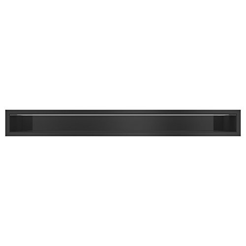 Kratki - Rejilla de ventilación para chimenea, 9 x 80 cm, color negro