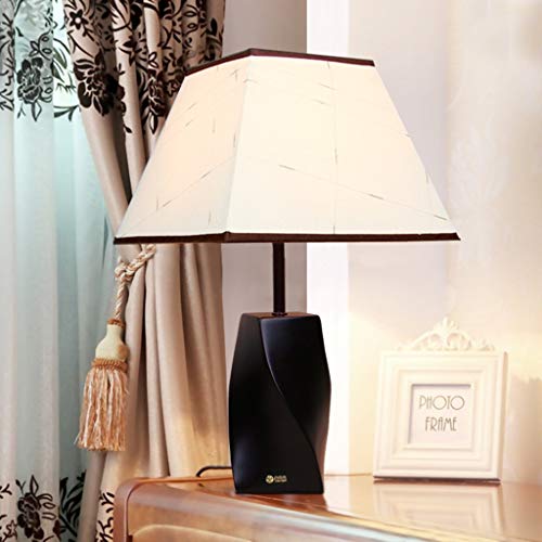Lámpara de mesa Creativa, moderna, rojo oscuro, madera maciza, color castaño, sala de estar, lámpara de noche para dormitorio, 27 * 27 * 47 CM, no regulable