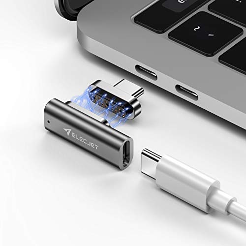 Lanhiem ELECJET Adaptador Magnético Tipo C USB | Recarga y Transferencia de Datos | MagJet S | Carga rápida de 100 W | Transferencia de Datos de 10 Gbps | Pin diseño 20 | Soporta Conexiones