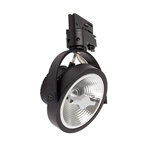 LEDKIA LIGHTING Foco LED CREE AR111 Negro 15W Regulable para Carril Trifásico Blanco Neutro 4000K