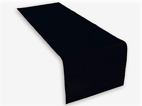 Lemos Home - Camino de Mesa de algodón, algodón, Negro, 45 x 150 cm