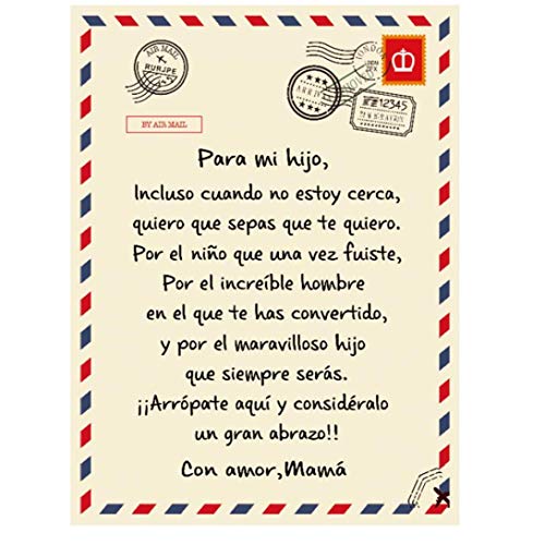 Manta De Franela Correo Aéreo Carta Españolas Letras Impresas a Doble Cara Manta Colcha Manta Suave Invierno Cálido Correo