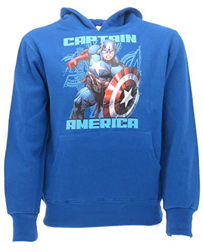 Marvel - Sudadera del Capitán América original de Super Eroe, producto oficial de los Vengadores de la camiseta con capucha para niño turquesa 9-10 años